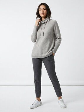 EDDIE BAUER Gray Cowl Turtleneck Tunic Sweater Medium